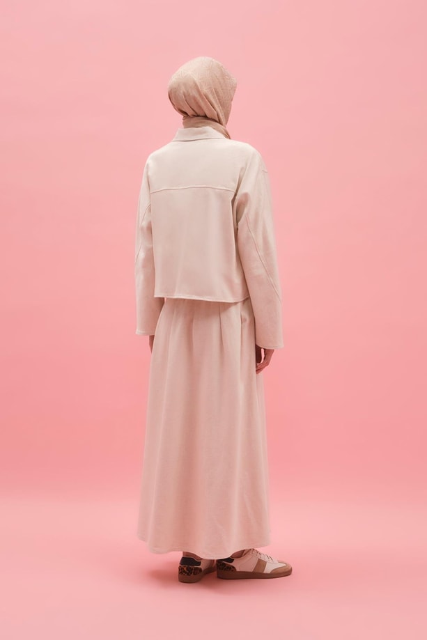 Armine Kuplu Ham Denim Takım 25Y6025 Naturel