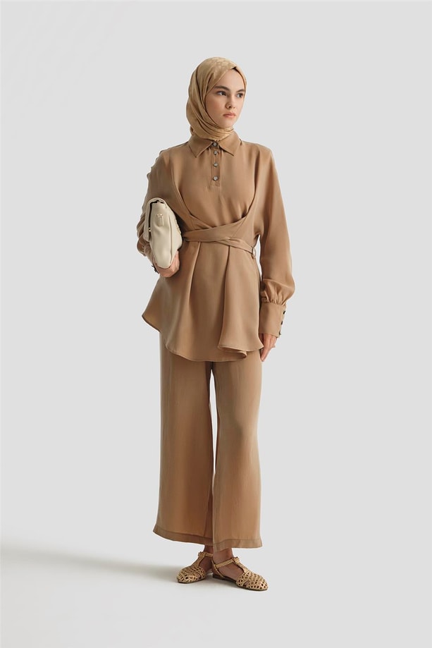 Armine Çapraz Bağlamalı Kupra Takım 25Y6032 Sahra