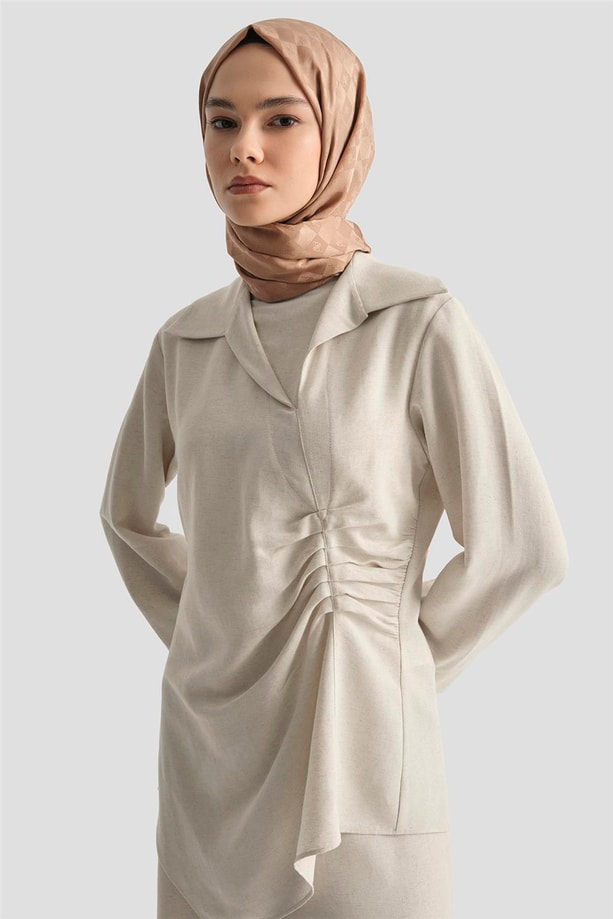 Armine Pantolon Etekli Rahat Takım 25Y6033 Taş