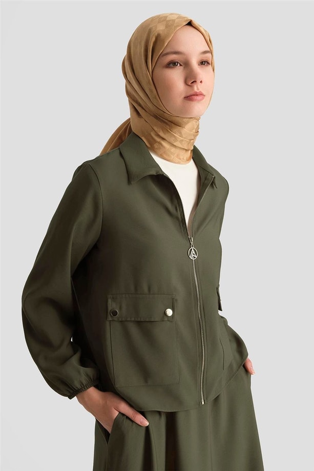 Armine Ceketli Viskon Takım 25YT622 Küf Yeşili