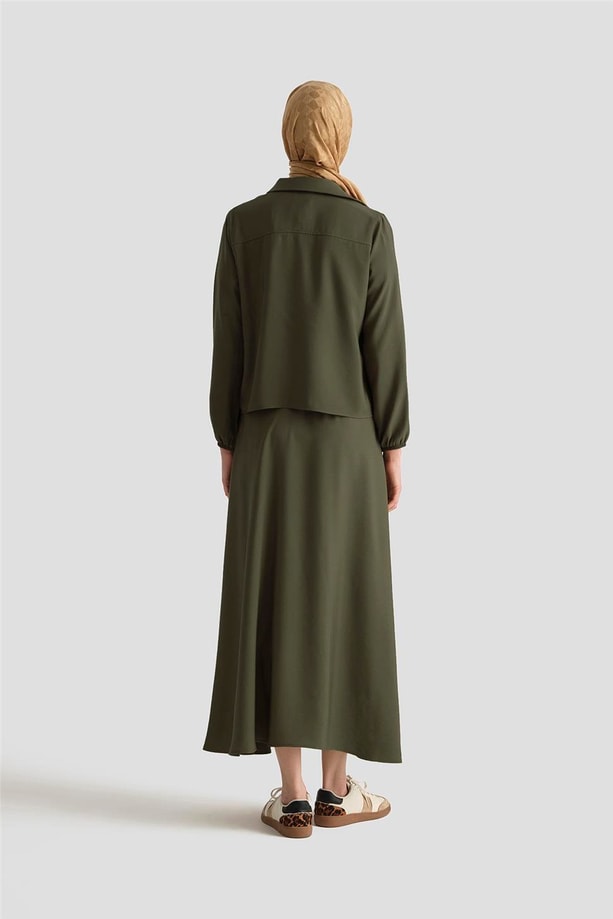 Armine Ceketli Viskon Takım 25YT622 Küf Yeşili