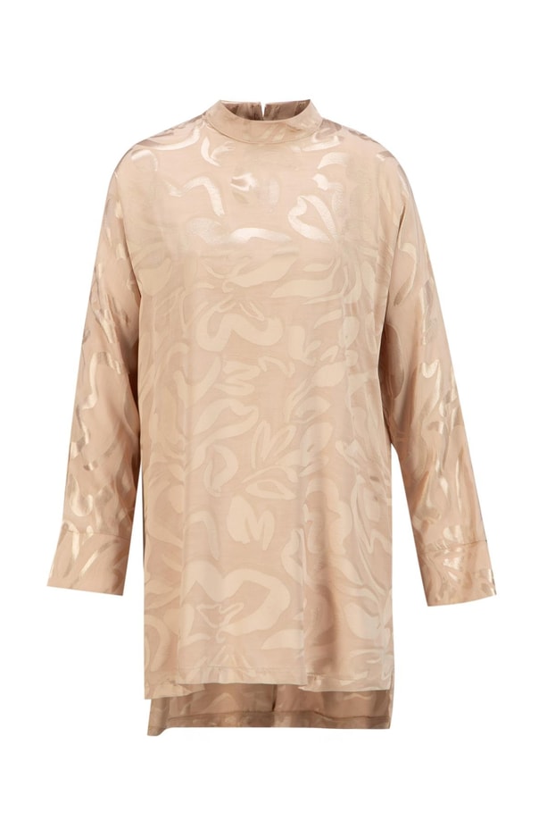 Armine Saten Desenli Takım 25YT627 Vizon