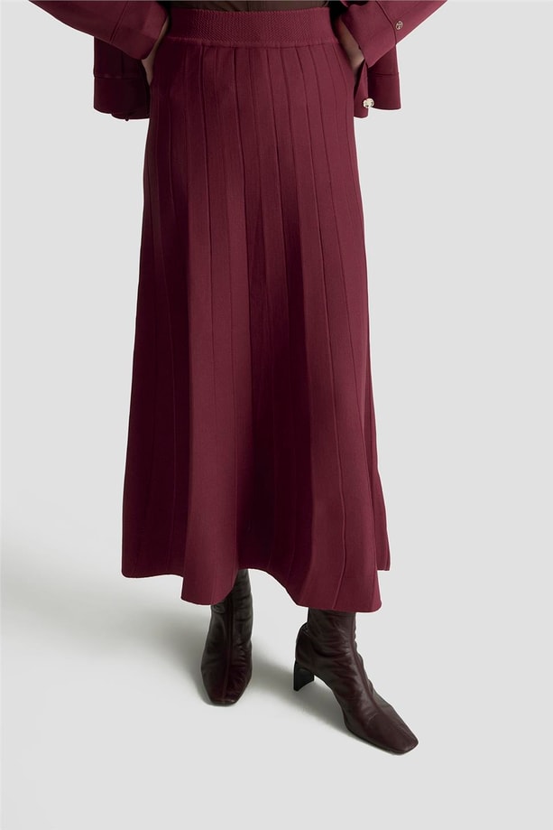 Armine Trend Hırka Etek Triko Takım 25KTD6120 Bordo