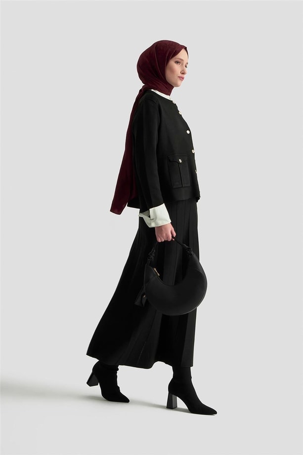 Armine Trend Hırka Etek Triko Takım 25KTD6120 Siyah