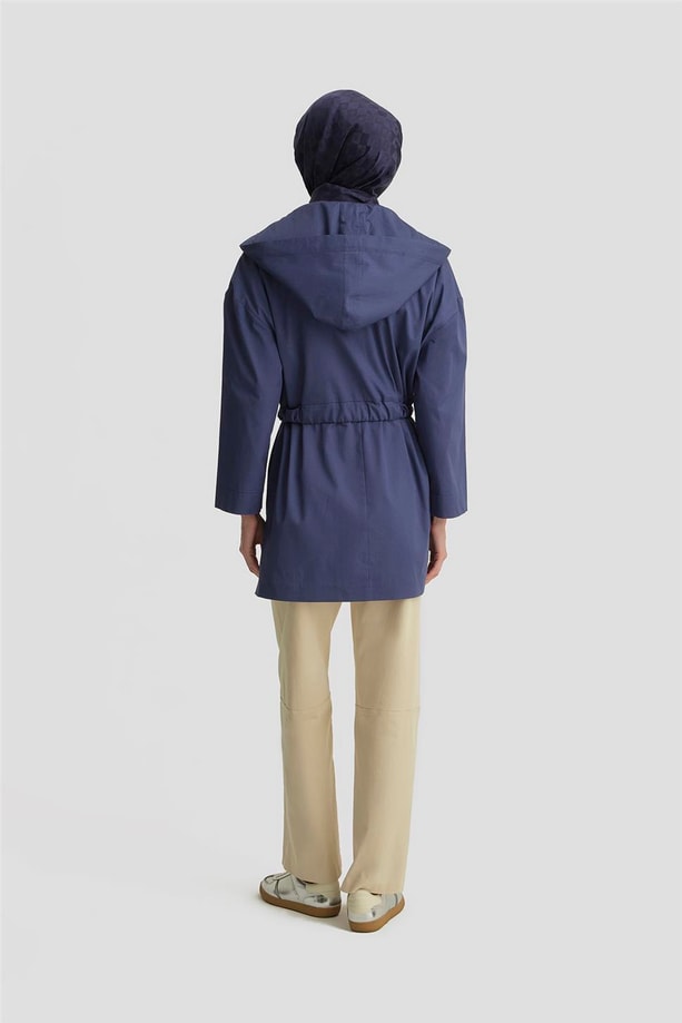 Armine Seyyar Kapüşonlu Pamuk Kap 25Y7802 Puslu Mor