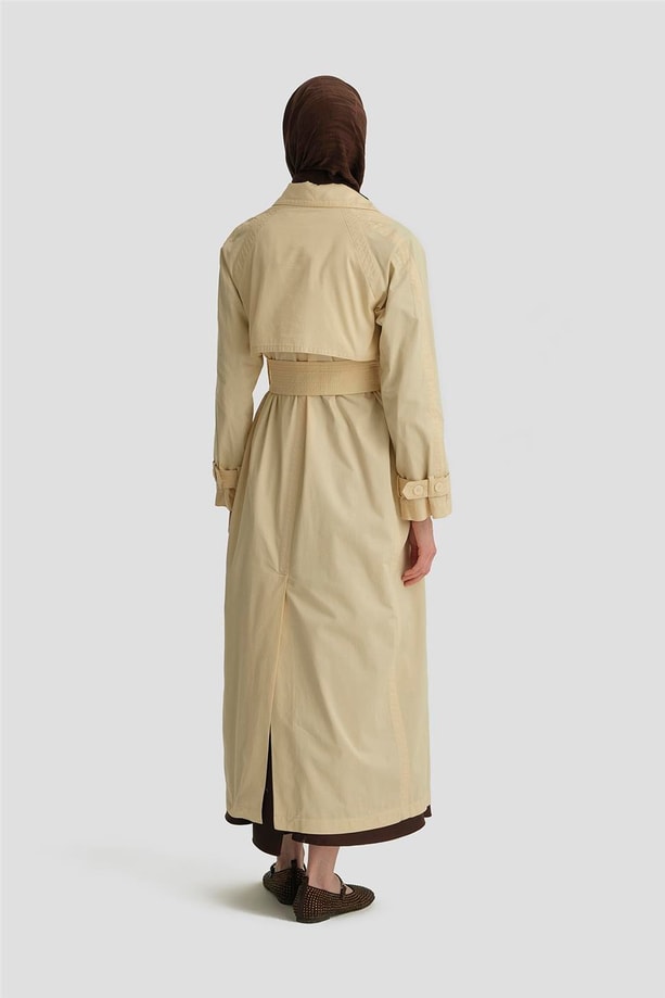 Armine Dikiş Efektli Pardesü 25Y8210 Aytaşı