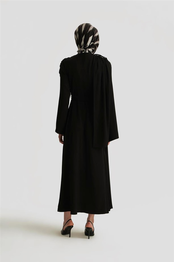 Armine Şal Detaylı Ferace 25Y8304 Siyah