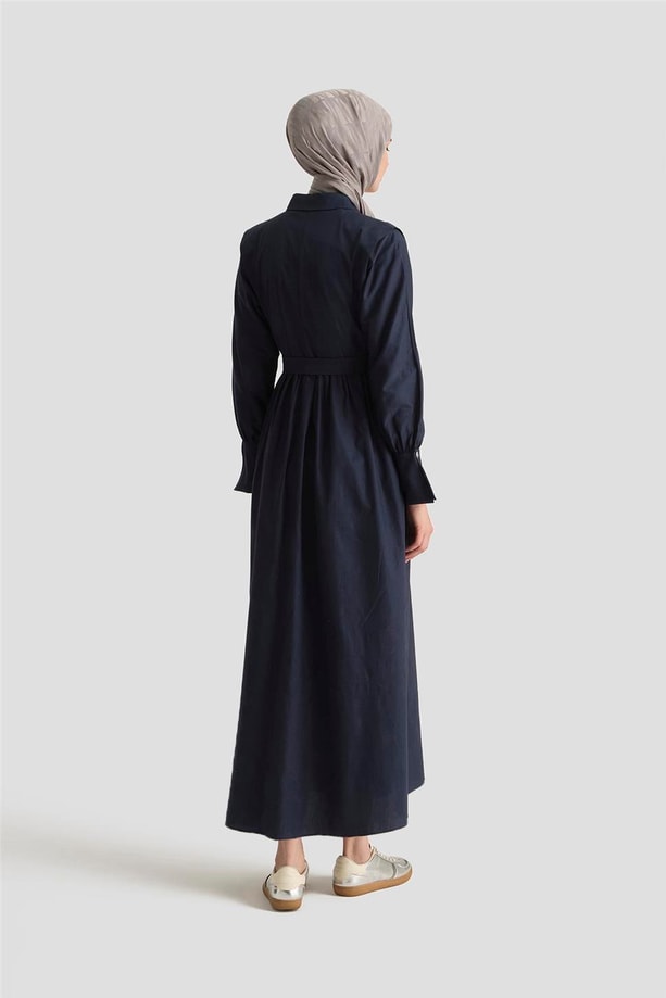 Armine Omuz Allerli Pamuk Elbise 25Y9002 Lacivert