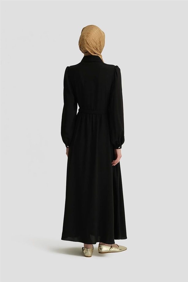 Armine Seyyar Yaka Kurdeleli Elise 25Y9016 Siyah