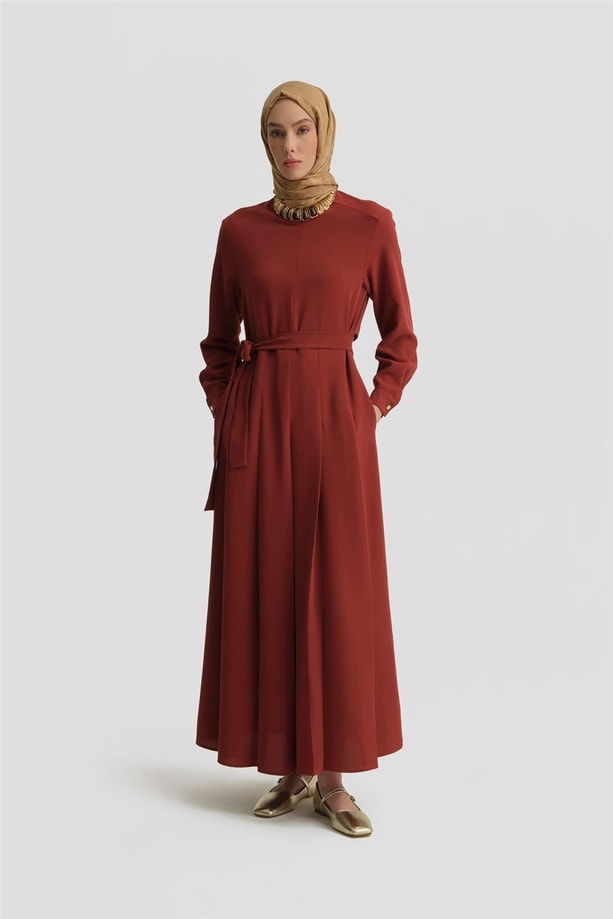 Armine Elbise 25Y9018 Koyu Kırmızı