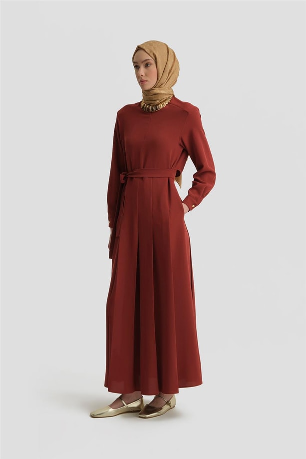 Armine Elbise 25Y9018 Koyu Kırmızı