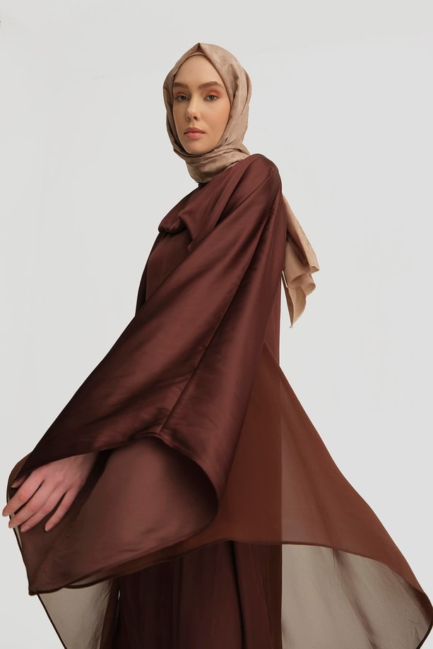 Armine Omuz Tokalı Şık Elbise 25Y9021 Açık Kahve