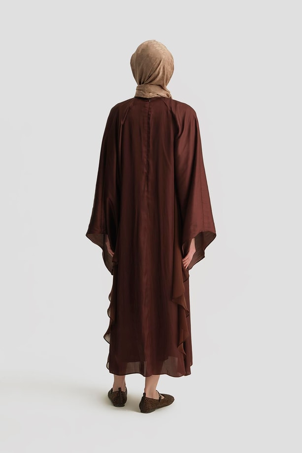 Armine Omuz Tokalı Şık Elbise 25Y9021 Açık Kahve