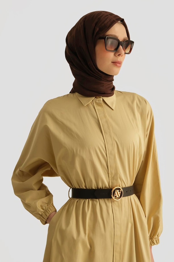 Armine Elbise 25YD9025-1 Limon Sarı