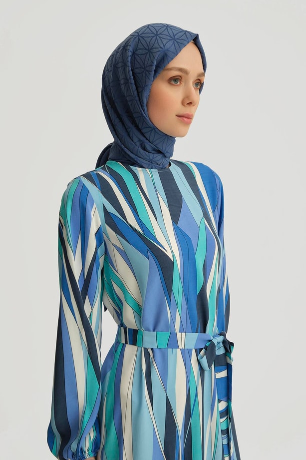 Armine Trend Elbise 25YT909 Mavi