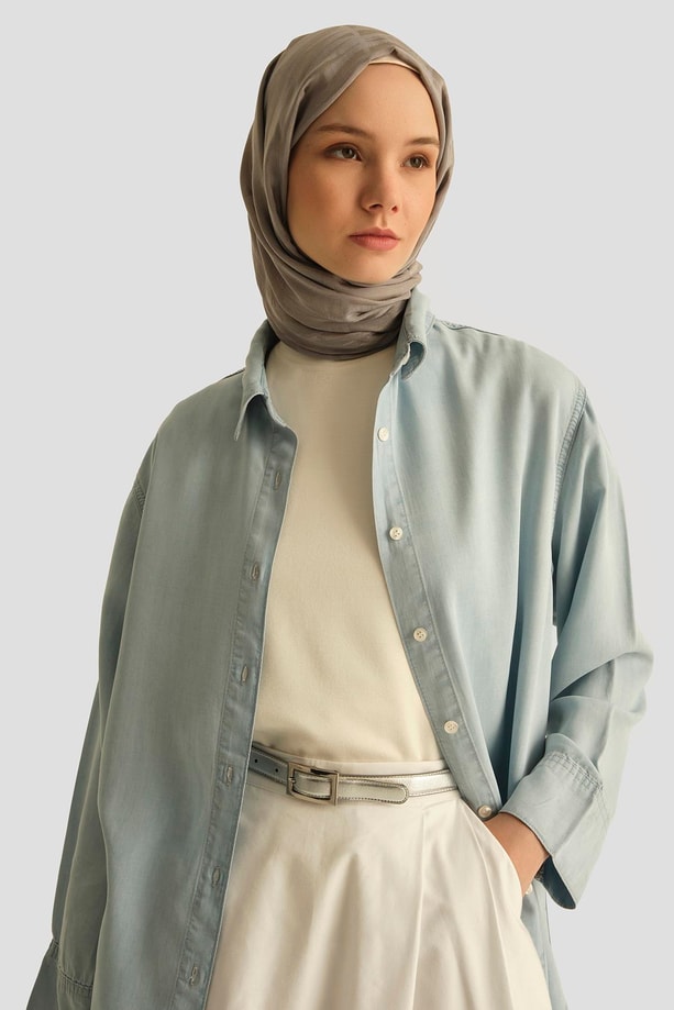 Armine Tencel Gömlek 25YD9112 Mavi