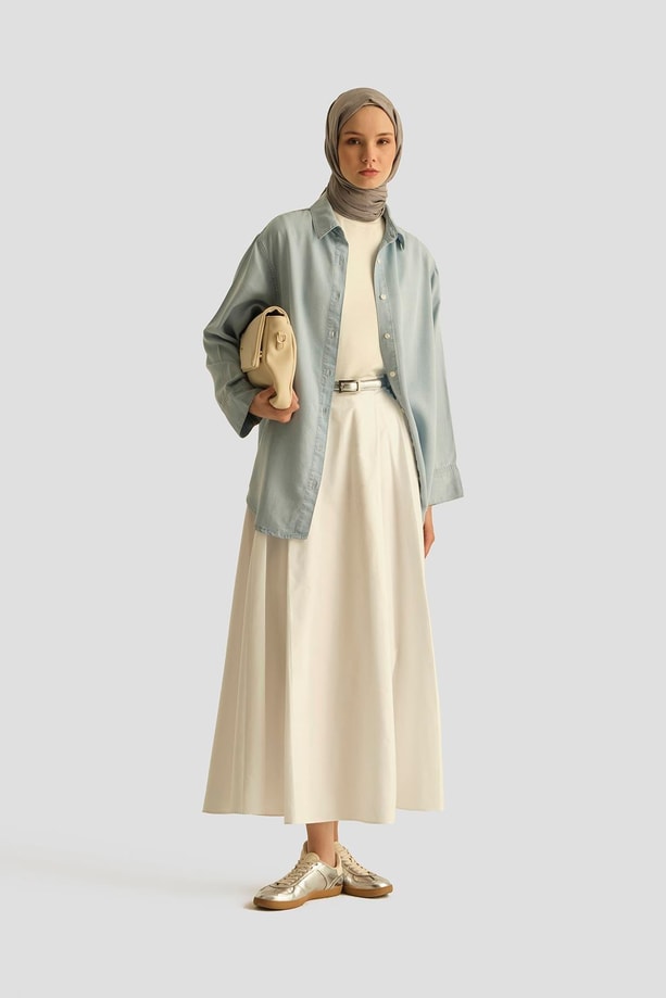 Armine Tencel Gömlek 25YD9112 Mavi