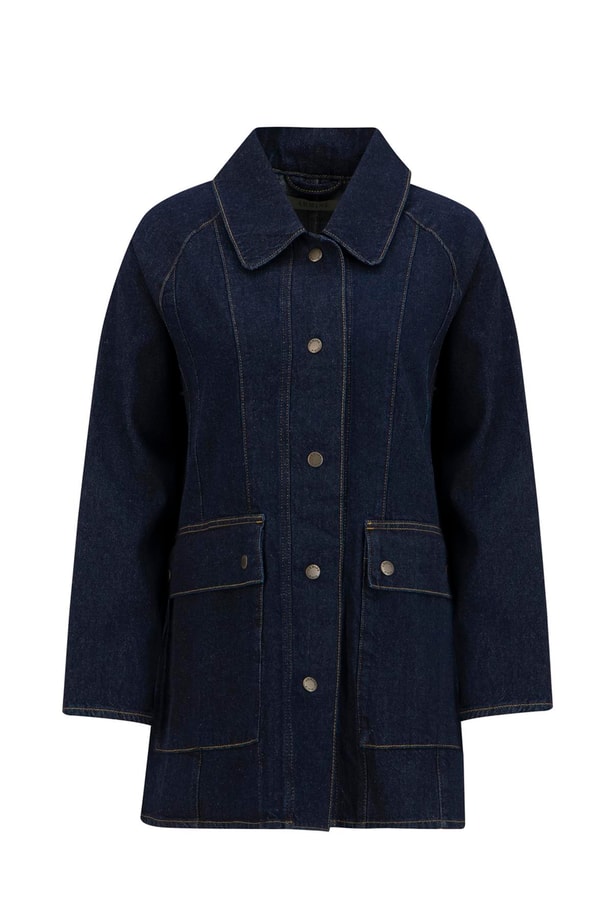 Armine Zımbalı Denim Kap 25YD9115 Koyu Lacivert