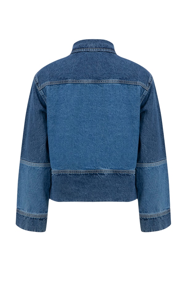 Armine Patchwork Denim Ceket 25YD9120 İndigo