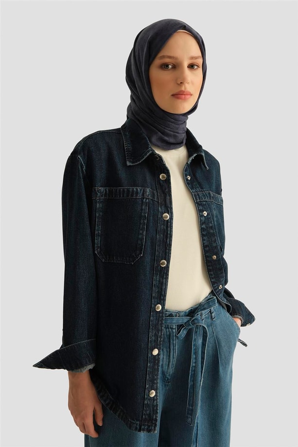 Armine Gömlek 25YD9140 Koyu Lacivert