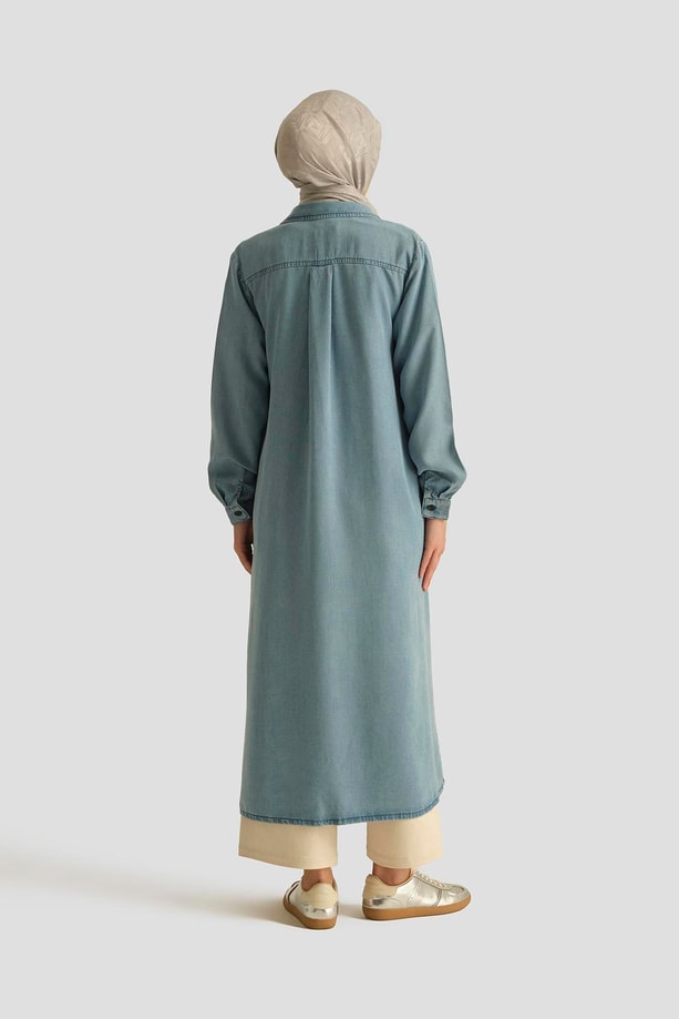 Armine Tencel Tunik Elbise 25YD9143 İndigo