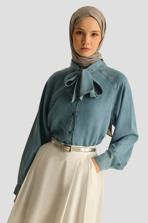 Armine Gömlek 25YD9144 İndigo