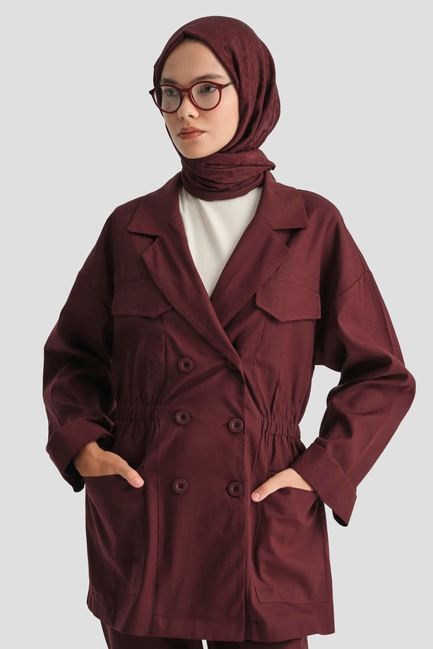 Armine Keten Takım 25YD9158 BORDO