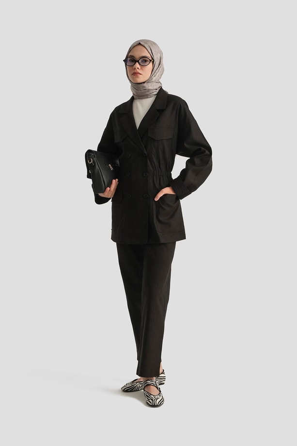 Armine Keten Takım 25YD9158 Siyah