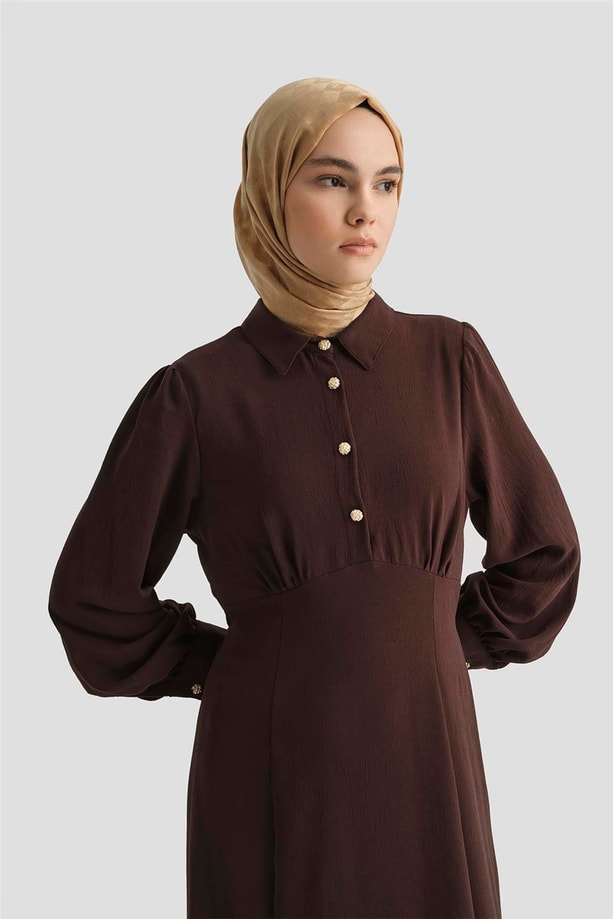 Armine Elbise 25YD9177 Kahverengi