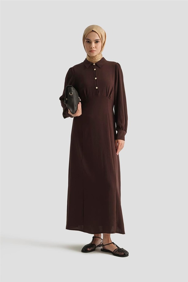 Armine Elbise 25YD9177 Kahverengi