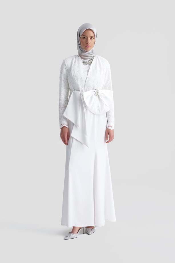 Armine Abiye 25YD9184 Beyaz