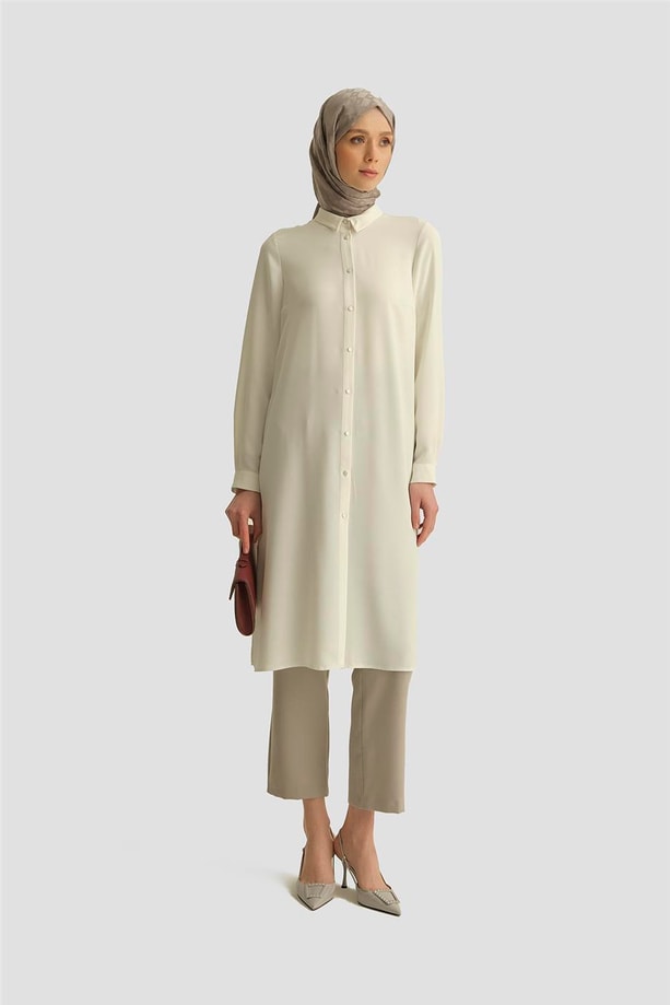 Armine A Logolu Tunik 25YH411 Ekru