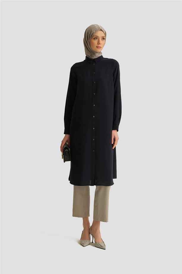 Armine A Logolu Tunik 25YH411 Lacivert