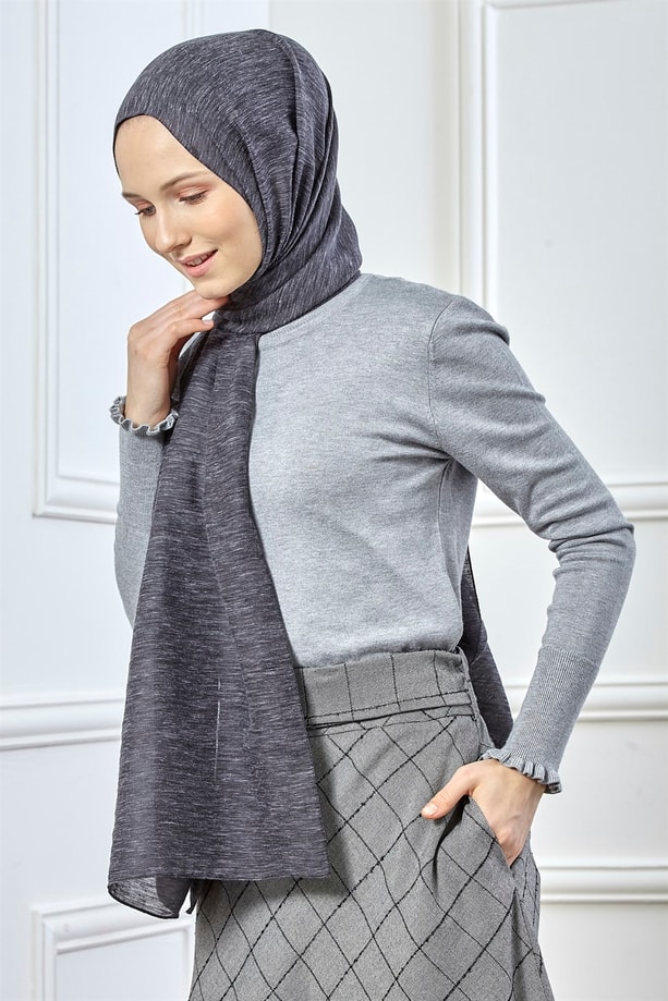 Armine Trend Buse Simli Şal 00Oa0444 Siyah