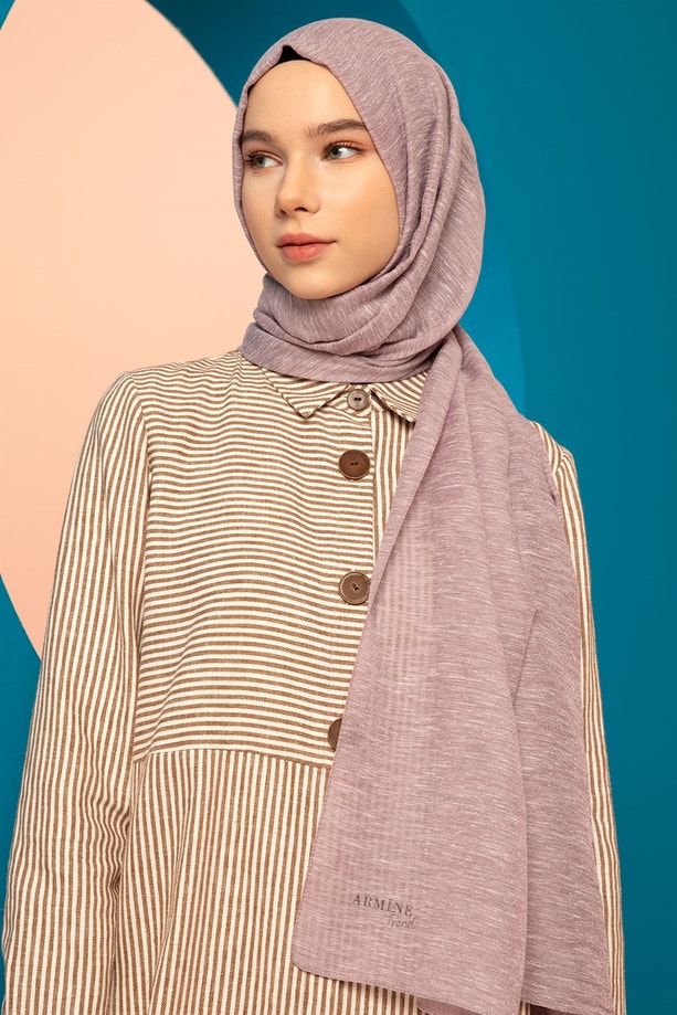 Armine Trend Buse Simli Şal 00Oa0444 Lavanta