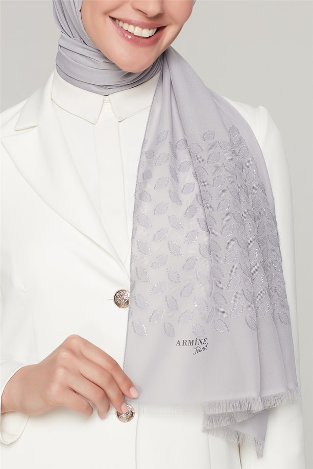 Armine Trend Şifon Şal 00Oa0444 Gümüş