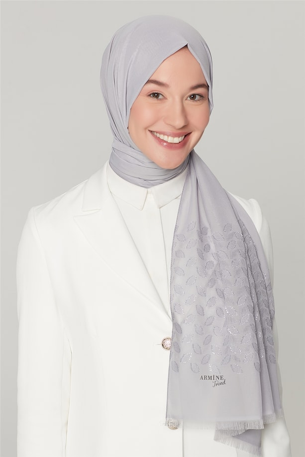 Armine Trend Şifon Şal 00Oa0444 Gümüş
