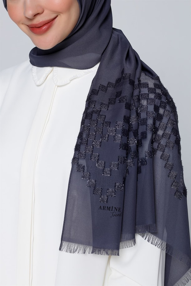 Armine Trend Şifon Şal 00Oa0444 Füme