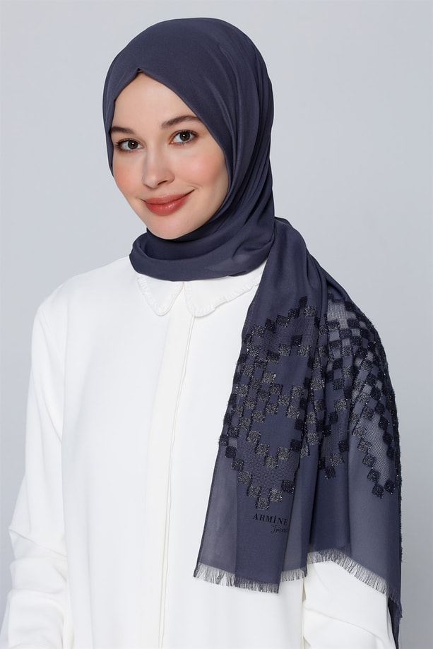 Armine Trend Şifon Şal 00Oa0444 Füme