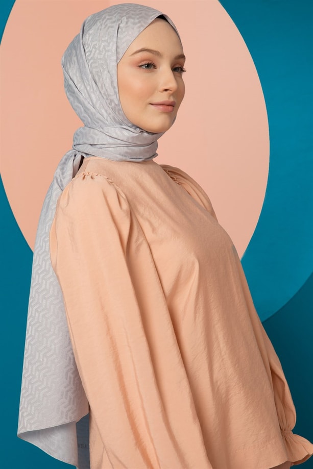 Armine Trend Kesik Elyaf Şal 00Oa0444 Gümüş