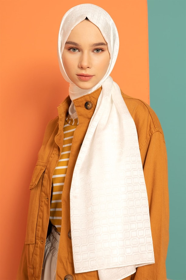 Armine Trend Kesik Elyaf Şal 00Oa0444 Kırık Beyaz