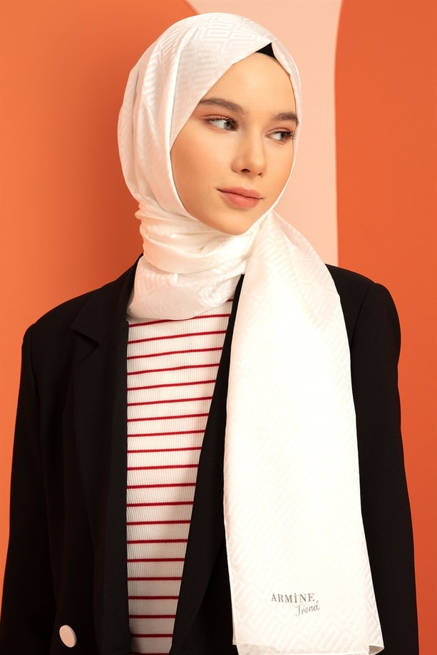 Armine Trend Kesik Elyaf Şal 00Oa0444 Kırık Beyaz