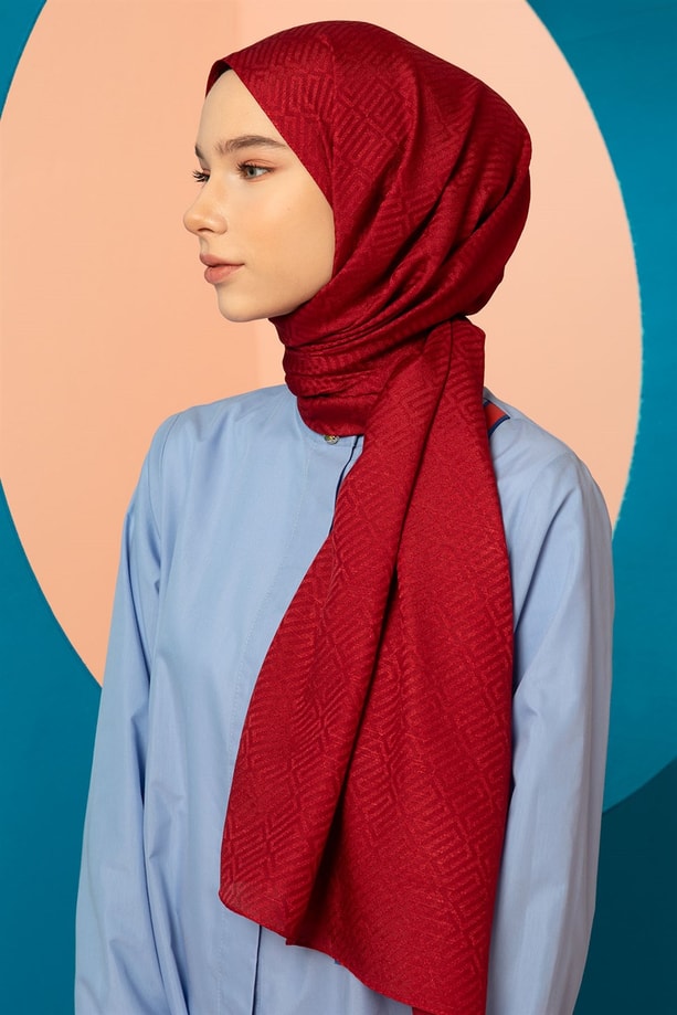 Armine Trend Kesik Elyaf Şal 00Oa0444 Kırmızı