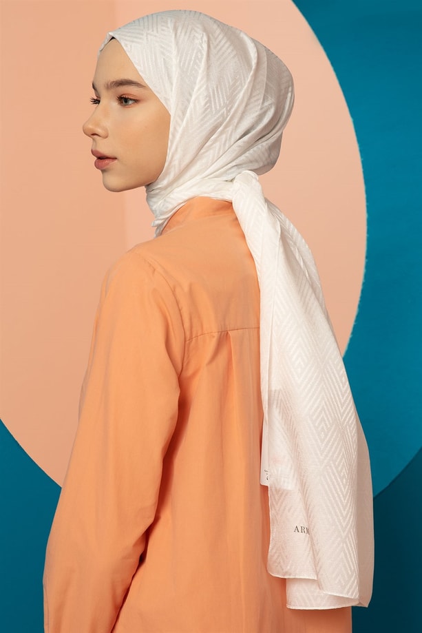 Armine Trend Kesik Elyaf Şal 00Oa0444 Kırık Beyaz