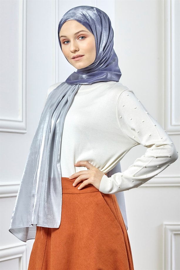 Armine Trend Viscon Şal 00Oa0444 Gri-Lacivert