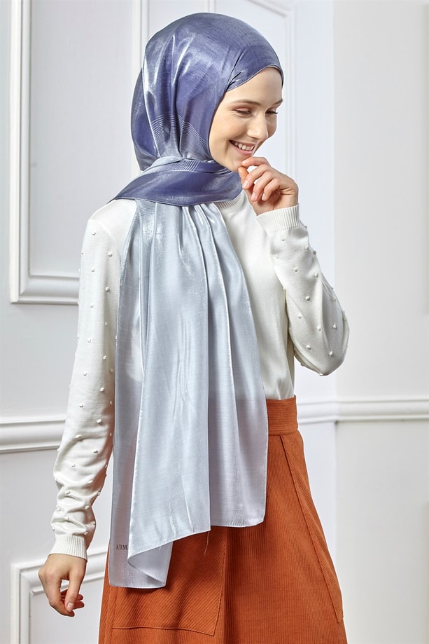 Armine Trend Viscon Şal 00Oa0444 Gri-Lacivert