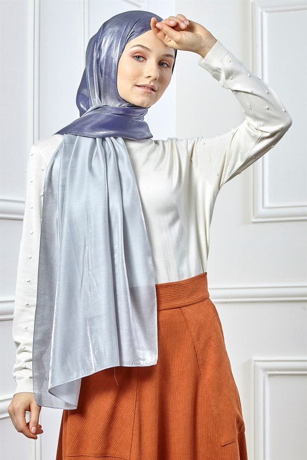 Armine Trend Viscon Şal 00Oa0444 Gri-Lacivert