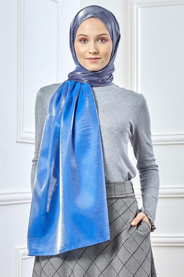 Armine Trend Viscon Şal 00Oa0444 Lacivert-Saks