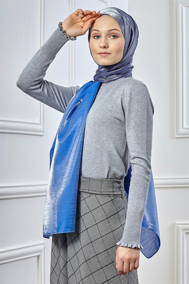 Armine Trend Viscon Şal 00Oa0444 Lacivert-Saks