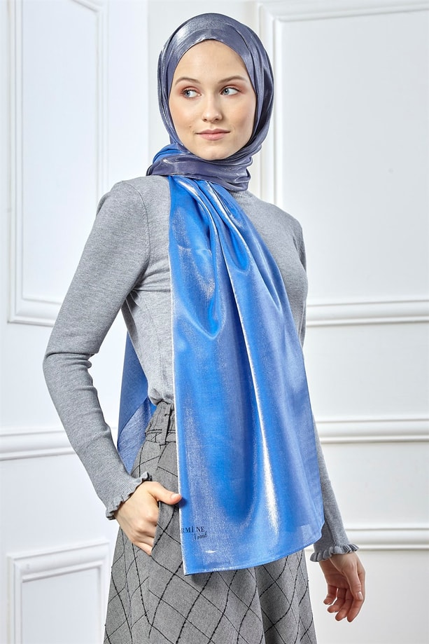 Armine Trend Viscon Şal 00Oa0444 Lacivert-Saks
